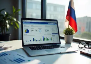 Рабочее место с открытым онлайн-бухгалтерским ПО Тинькофф, Контур.Эльба и Моё дело для ИП на УСН в России